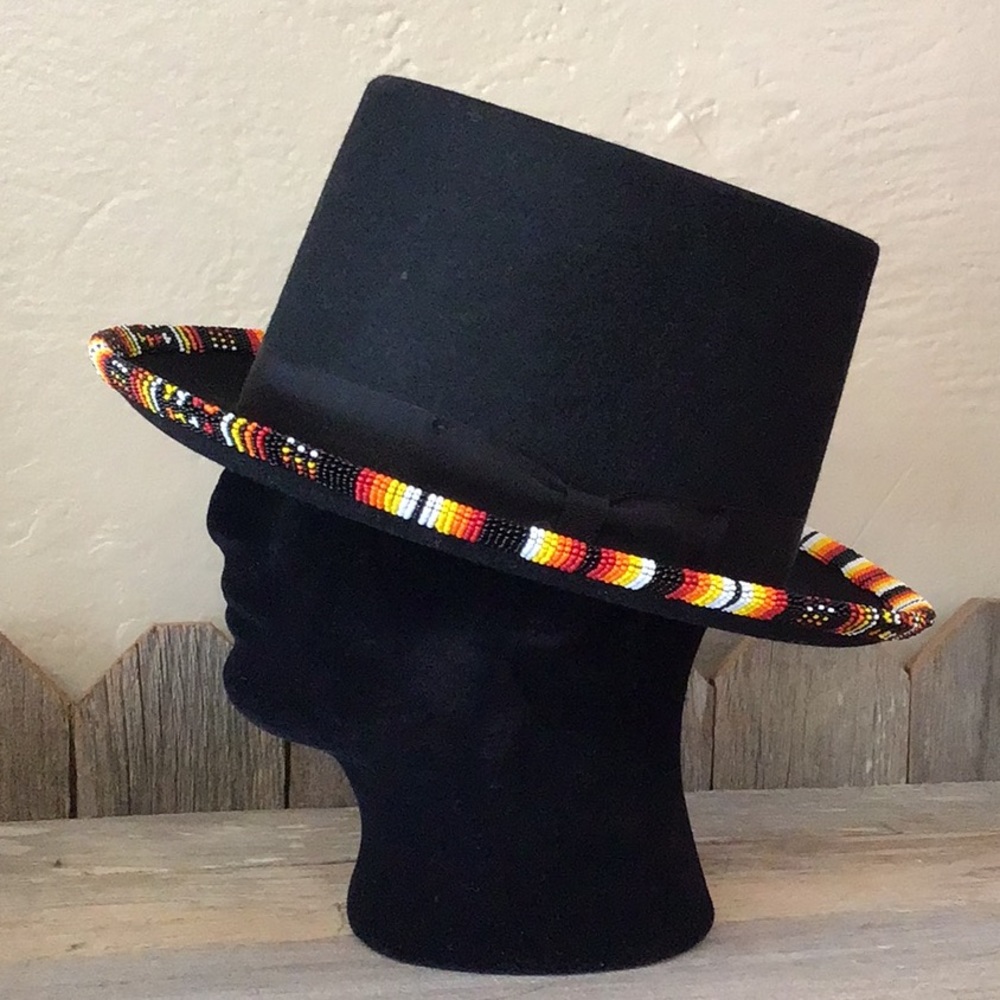 Beaded Wool Large Hat